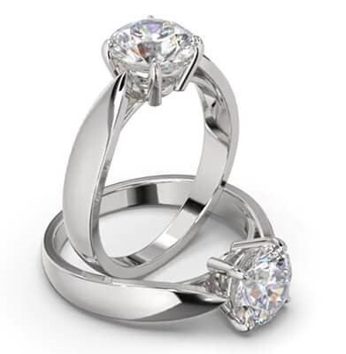 1.70ct Round Diamond Engagement Ring  (EX-Cut F-Color VS1-Clarity Wide Cathedral Platinum